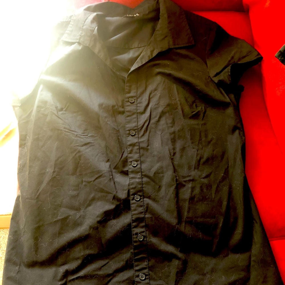 Black size L button down, short sleeve blouse